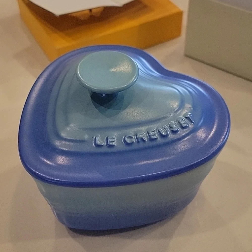 Le Creuset Ombre Matte Blue Heart Ramekin